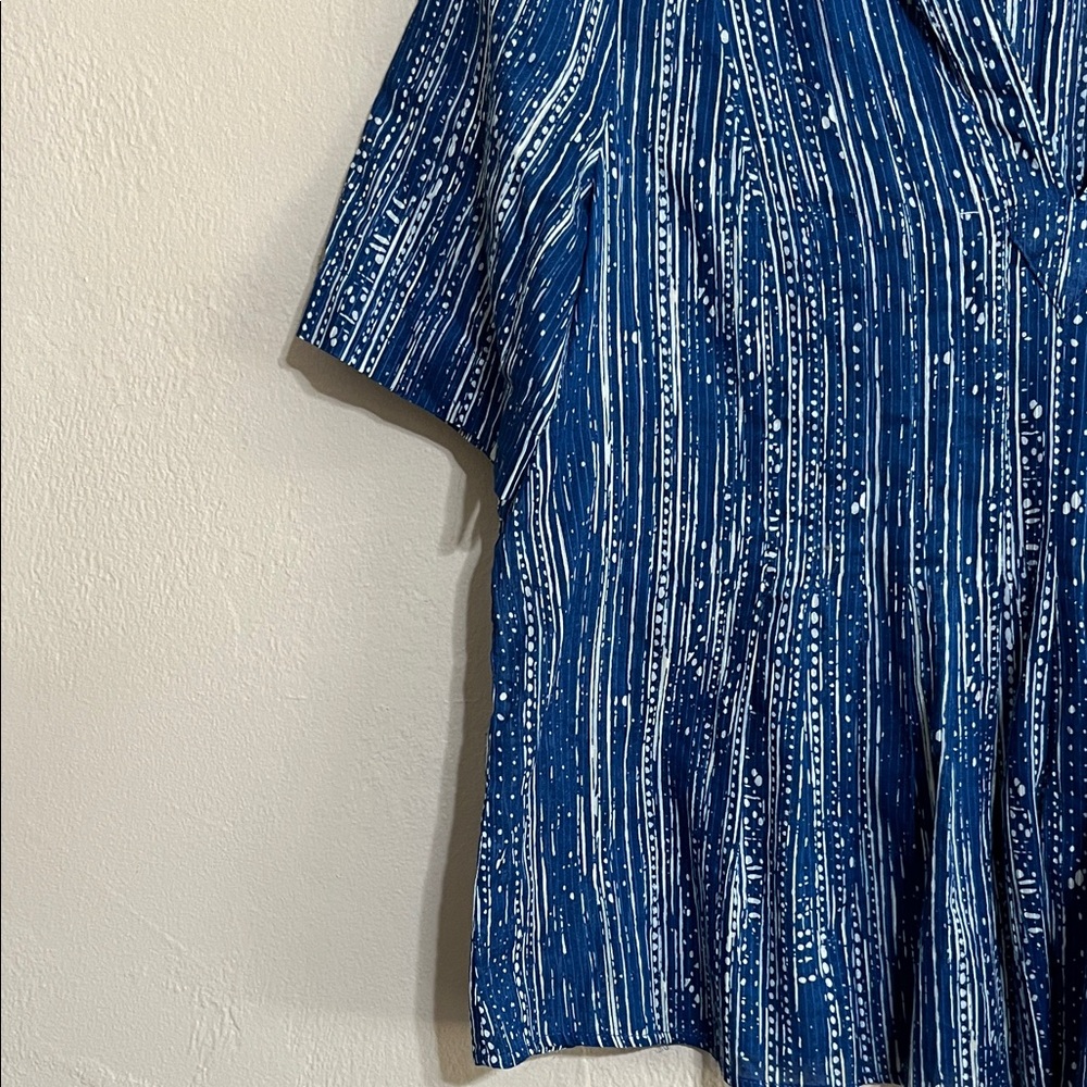 🌺Anthropology Mauve Blue and White Striped Peplum Blouse - Picture 3 of 6
